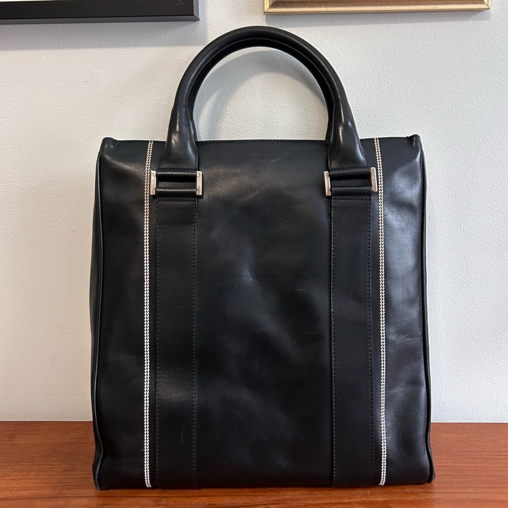 Dunhill Large Black Authentic Leather Tote Bag